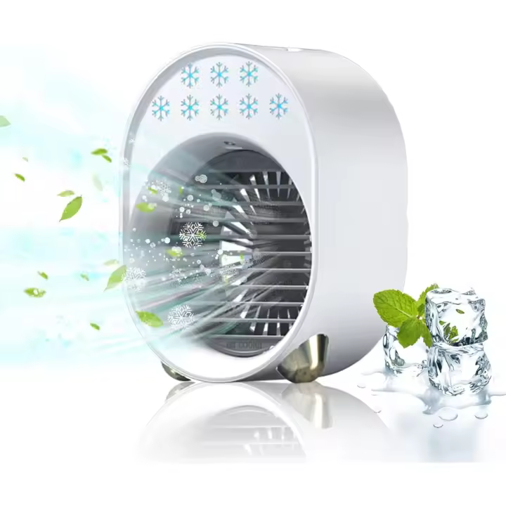 Mini aire acondicionado portátil, ventilador Silencioso Móvil para dormitorio, aire acondicionado portátil recargable por USB - 1