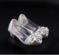 Zapatos De Princesa De Cristal Y Diamante Para Niñas Zapatos Altos De Moda Estilo Cenicienta Cuero PU Decoración De Lazo Tacón Cuadrado Ajuste True to Size - details 3