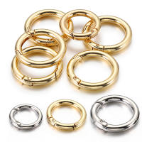 5pcs Hebilla De Primavera Para Llavero Anillo KC Color Dorado Abreable Gancho De Carabiner Redondo Bisagra De Metal Aleación De Zinc - details 6