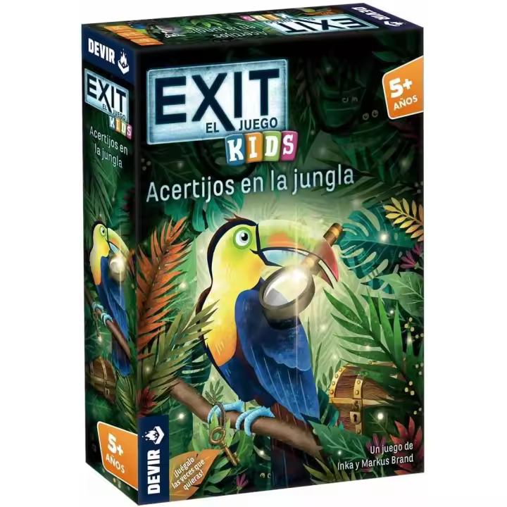 Devir - Exit Kids ,Juego de mesa Exit, Acertijos en la jungla Devir BGEXIT22SP - 1