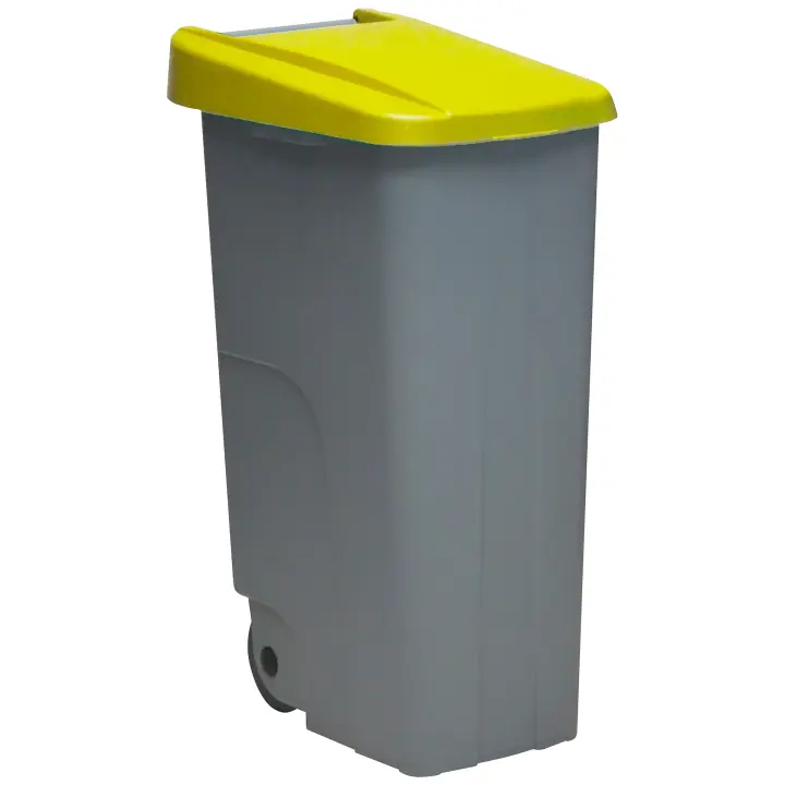 Denox Contenedor Reciclaje 110 Litros Cerrado Encajable con Ruedas - 1