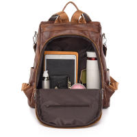 Mochila 3 en 1 para mujer, bolso de hombro femenino, Vintage, de cuero suave, Mochila de viaje de lujo para niña - details 25