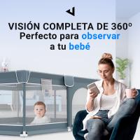 JUPPLIES Parque Infantil Bebe 120x120cm + Alfombra Bebe + 2 Agarraderas – Corralito Bebe con Malla Transpirable – Parque de Juegos Bebe Plegable con Puerta Lateral – Playpen Bebe - details 2
