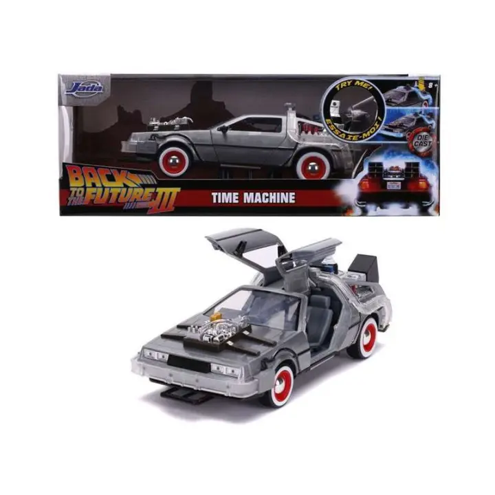 BACK TO THE FUTURE 3 TIME MACHINE DIECAST ESCALA 1:24 CON LUZ JADA TOYS - 1