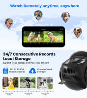 Hiseeu WS318B Cámara WiFi Exterior 6MP, Doble Lente, Doble Pantalla, Audio Bidireccional, Visión Nocturna en Color, Seguimiento Automático, Detección de Humanos IA, Impermeable IP66, WiFi 2.4GHz - details 14