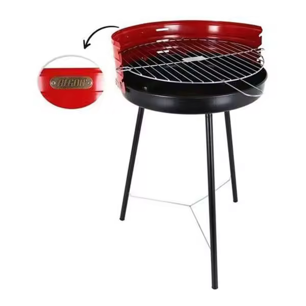 Barbacoa Redonda Algon Negro/rojo Ø42 Cm - Fácil de Usar - 1