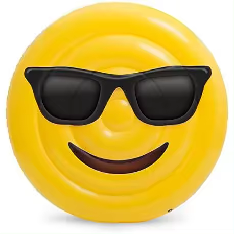Emoji - Colchoneta Hinchable, en forma de  Cara con Gafas (5887) - 1