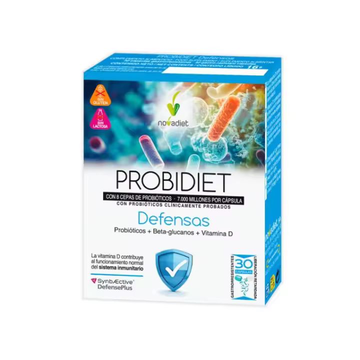 PROBIDIET DEFENSAS 30 CAPSULAS.NOVADIET. AYUDA A PREVENIR INFECCIONES Y MEJORAR EL SISTEMA INMUNITARIO. - 1