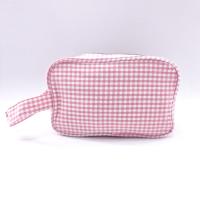 Bagsgarden Neceser de viaje para mujer con vichy de algodón, gran capacidad y portátil - Organizador cosmético lindo y práctico para llevar tus productos esenciales - details 1