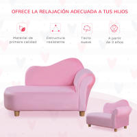 HOMCOM Sillón Infantil Sillón para Niños de 3-5 Años Mini Sofá Tapizada en Poliéster con Asiento Acolchado Carga 50 kg 80x40x49 cm Rosa - details 5