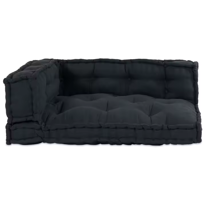 Cojín de sofá de palets vidaXL con soporte para brazos y espalda en tela antracita - 1