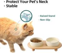 Ceramic elevated cat food bowl and cat water bowl, cat bowl, elevated cat bowl, cat feeder (13CM/400ML) - details 10