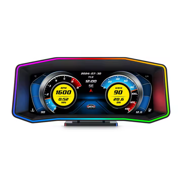 Sistema Inteligente De Coche Multi-función P4 OBD + GPS HUD Pantalla LCD De 6.2 Pulgadas Muestra De Velocidad Turbina Acelerómetro Inclinometro - 1