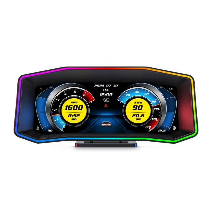 Sistema Inteligente De Coche Multi-función P4 OBD + GPS HUD Pantalla LCD De 6.2 Pulgadas Muestra De Velocidad Turbina Acelerómetro Inclinometro - 1