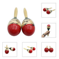 Paquete De 1 Par De Maracas De Madera Colorida Instrumentos De Percusión Para Fiesta Infantil Juguete De Agarre Para Bebés - details 9