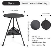 Mesa Redonda Portátil Y Desmontable WESTTUNE Para Camping Y Picnics Con Pies Ajustables Y Diseño De Aluminio Ultraligero Para Jardín Y Exterior - details 5