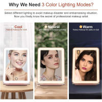Espejo de viaje para el maquillaje, espejo portátil con iluminación, pantalla táctil regulable - details 0