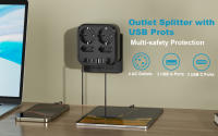 Enchufe De Poder 3500W Con 4 Salidas AC 6USB 17W Carga Rápida 7 Sistema De Seguridad Para El Hogar EU Plug Power Strip - details 0