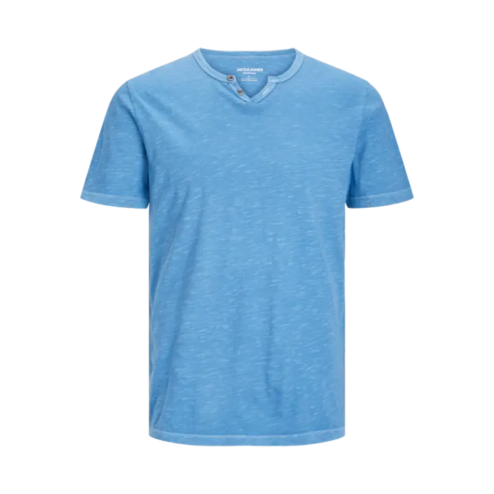 Camiseta con botones hombre Jack & Jones 12164972 manga corta azul - 1