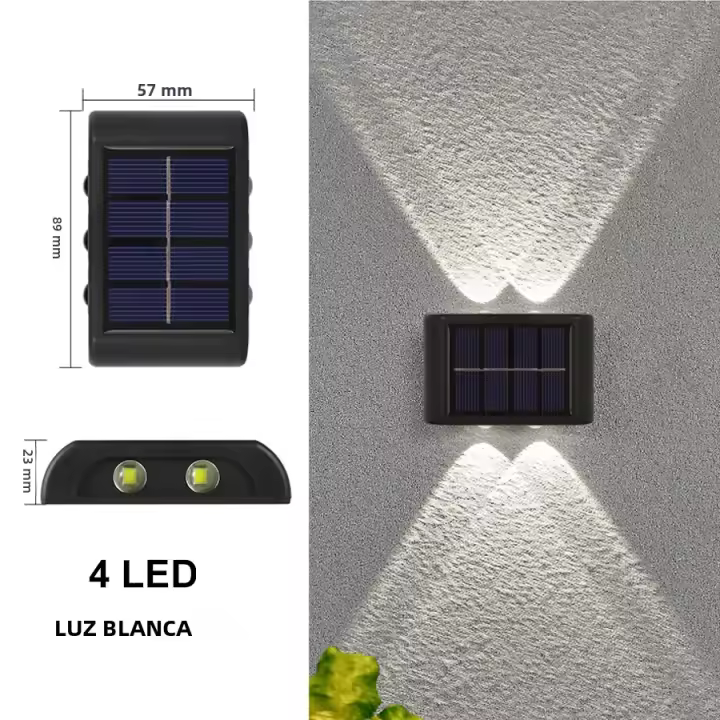 Lámpara Solar De Pared Para Jardín Y Exterior 4/6/8/10 LEDs Luz De Decoración De Calle Impermeable Iluminación De Escenario Y Paisaje - 1