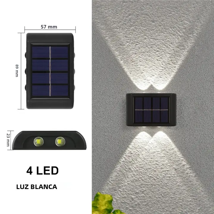 Lámpara Solar De Pared Para Jardín Y Exterior 4/6/8/10 LEDs Luz De Decoración De Calle Impermeable Iluminación De Escenario Y Paisaje - 1