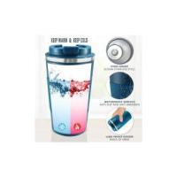 Taza de Café Aislamiento con Tapa - Reutilizable Y a Prueba de Derrames, Vagos de Acero Inoxide al Vacío de Doble Pared, Ideal para Casa y Oficina (Azul,13oz) - details 6