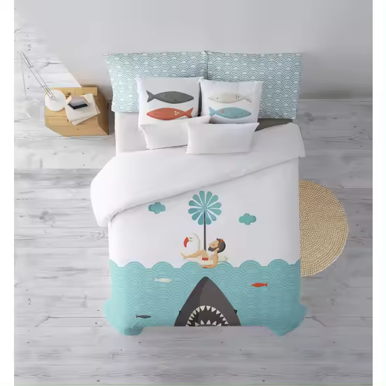 FUNDA NÓRDICA 100% ALGODÓN MODELO TIBURON CHICO PARA CAMA DE 180 (260X240CM.) - 1