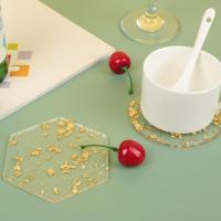 Taza De Té Ins Con Papel De Oro Y Plata Coaster De Acrílico Creativo Europeo Americano Tapete Para Café Taza Mat De Cocina - details 1
