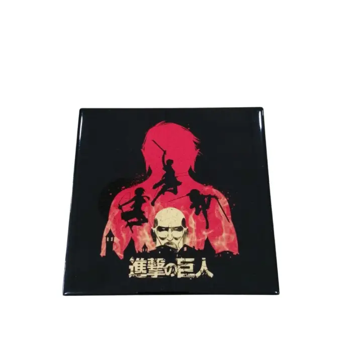 Cartel Poster Azulejo Attack on Titan Cerámico 15x15 cm con Trípode de Madera - Tienda de Pósters Stamina - 1