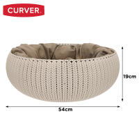 Curver - Cama para perros, medidas de 55x54x21 cm, color arena, incluye cojín de fibra de poliéster lavable con acabado de felpa acolchado, estructura de polipropileno, camas para perros pequeños, cama para mascotas - details 3
