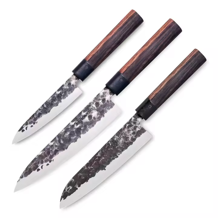 3 Claveles Osaka - Juego Master de 3 Cuchillos de Estilo Asiático Forjados a Mano - 1