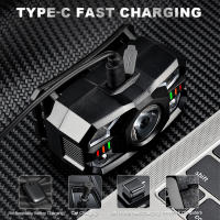 Linterna Frontal De Pesca LED Alta Potencia Multifuncional Carga Type-C Luz Fuerte Alcance Largo Recarga Inducción - details 6
