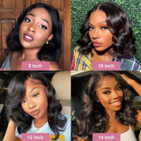 Pelucas De Encaje Frontal Body Wave T Part Bob 13X1 4x1 Remy Brazilian Hair Natural PrePlucked De 180% Densidad Peluca De Cabello Humano Para Modificar Color - details 7