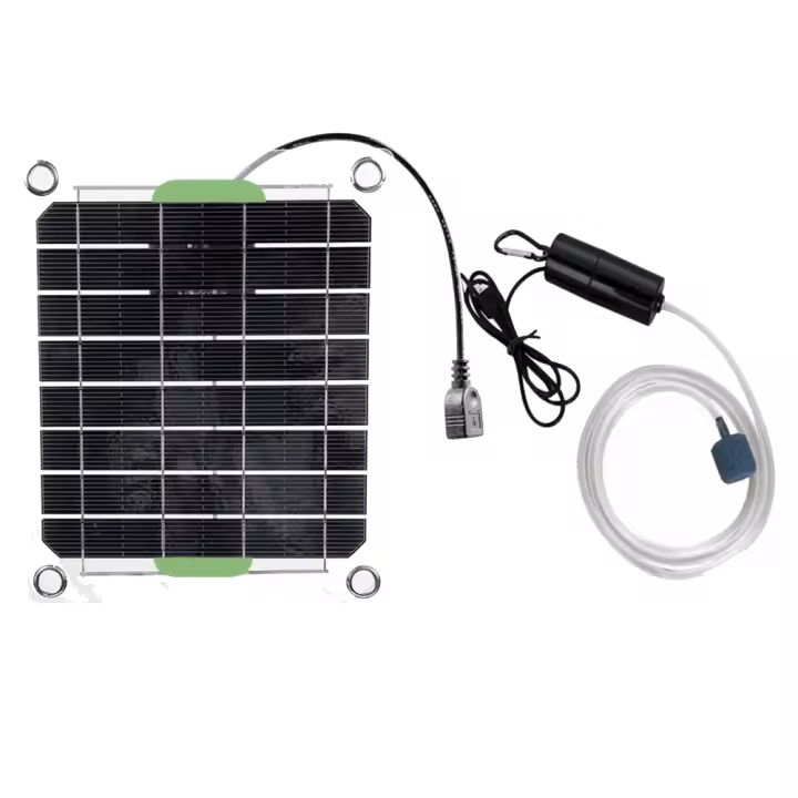Bomba de aire de Acuario de 20W, oxigenador de Energía Solar para Tanque de piezas, Bomba de oxígeno, Carga USB, Bomba de Agua para Estanque - 1