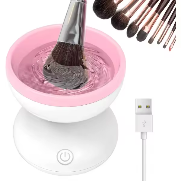 Limpiador de brochas de maquillaje eléctrico, 1 unidad, último diseño, limpiador de brochas de maquillaje - 1