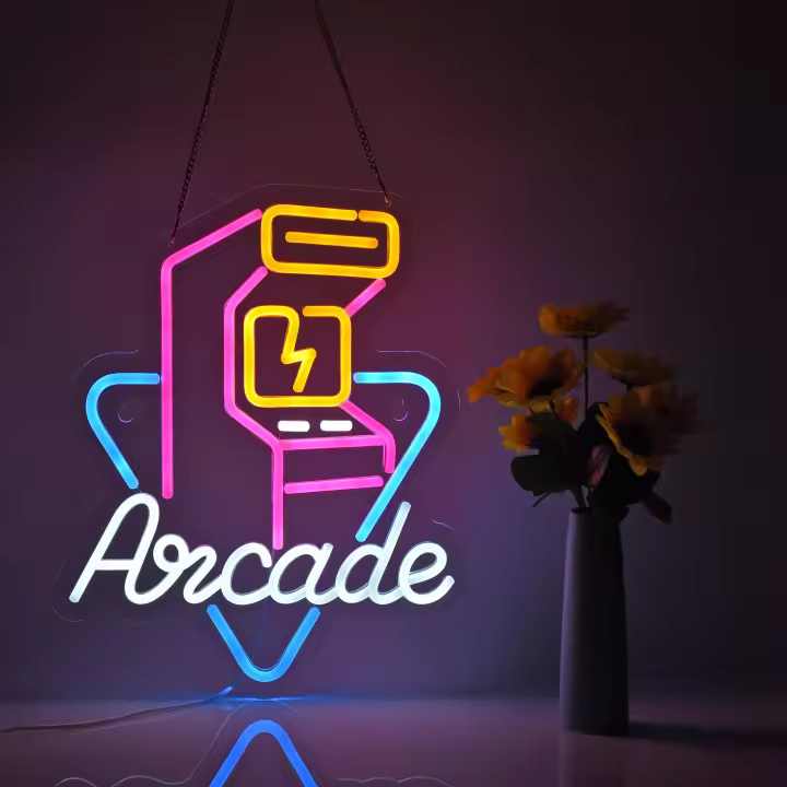 Luz De Neón Personalizable Para Arcade Con Interruptor Ajustable Para Decoración De Paredes Habitación De Juegos Y Hogar - 1