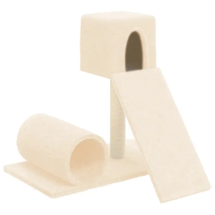 Rascador para Gatos con postes de isal color crema 143 cm - 1