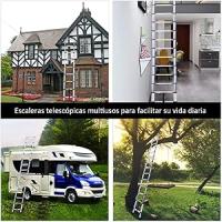 Escalera Telescópica de Aluminio Extensible y Plegable  Compacta, Ligera, Escalera Plegable Portátil, Escalera multifunción, Portátil y Antideslizante  Ideal para Uso Doméstico, Profesional, Reformas, Jardín, Taller, Alturas y Almacenamiento - details 1