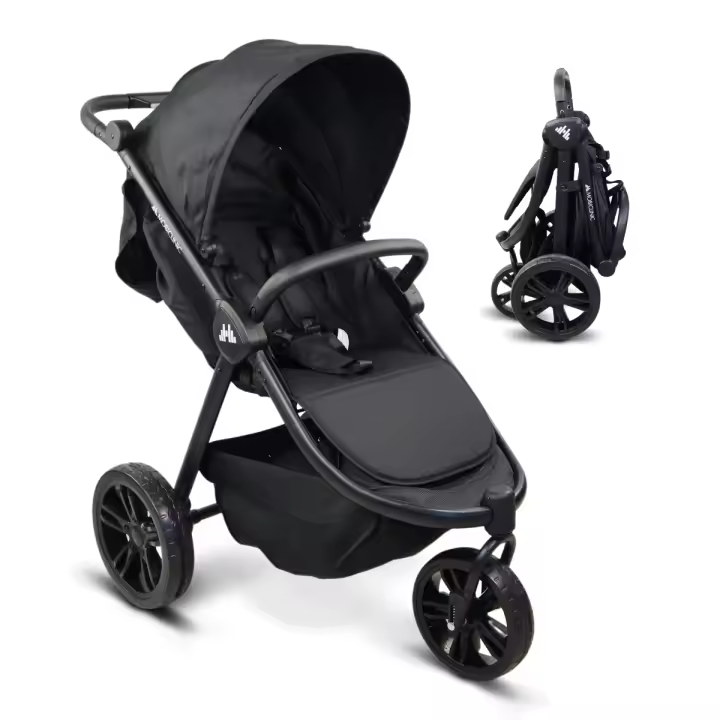 Silla de paseo 3 ruedas Agnes Mobiclinic Ruedas Todoterreno Manillar monomando Arnés 5 puntos Bolsillo trasero Estilo deportivo Plegado con un clic Cesta XXL Hasta 22 kg - 1