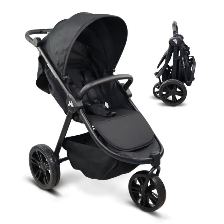 Silla de paseo 3 ruedas Agnes Mobiclinic Ruedas Todoterreno Manillar monomando Arnés 5 puntos Bolsillo trasero Estilo deportivo Plegado con un clic Cesta XXL Hasta 22 kg - 1