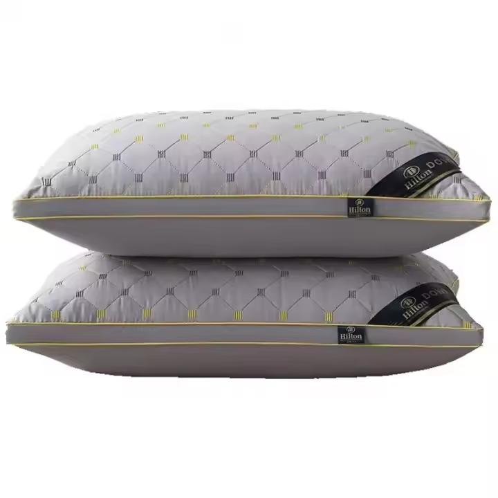 Almohada De Veludo De Pluma De Alta Calidad Rebound Core Para Adultos Uso Doméstico Protección Del Cuello Ayuda Al Sueño Rectangular Poliéster/Celulosa De 100% - 1