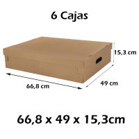 CM - Pack Cajas Cartón con Tapa, Embalaje, Almacenamiento, Asa Troquelada, Para Organizar, Multiusos, Mudanzas. 5 Tamaños a elegir - details 2
