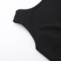 Vestido De Verano Para Mujer 2024 Estilo Europeo Y Estadounidense Cuello Redondo Sin Mangas Color Sólido Cintura Alta Manga Corta Casual Longitud De Rodilla - details 13