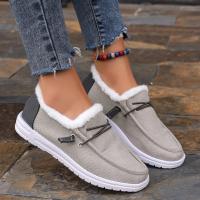 Botas De Mujer Casuales De Algodón Para Invierno Con Plush Interior Y Plataforma Deportiva Moda Trabajo Botines De Tobillo - details 1