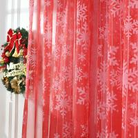 1pc Cortinas Navideñas Festivas Con Estampado De Copos De Nieve Crea El Ambiente Perfecto Para La Fiesta Material De Poliéster Tela Tejida Estilo Americano - details 1