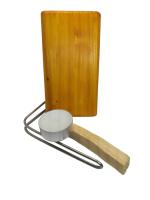 Quemador de Palo Santo de Madera, Soporte de Metal, con Vela de Té, Diseño Rústico (Mostaza). Lalascandels. - details 4