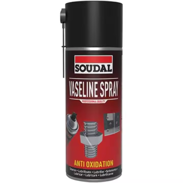 SOUDAL Vaselina en spray 400ML - Lubricante transparente y protector térmico, previene el desgaste, para bisagras, ventanas, tuercas, tornillos y más - 1