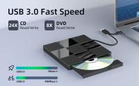 Disco Óptico Externo 7-en-1 USB 3.0 Tipo C Lector Y Grabador De CD DVD RW Para PC De Escritorio Y Portátil Compatibilidad Con DVD- RW Soporte De Corrección De Errores Hasta 8x - details 0