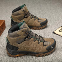 Botas De Senderismo HIKEUP Para Hombre Suela Antideslizante Alta Transpirables Impermeables De Cuero Sintético Y Malla Para Otoño E Invierno - details 12