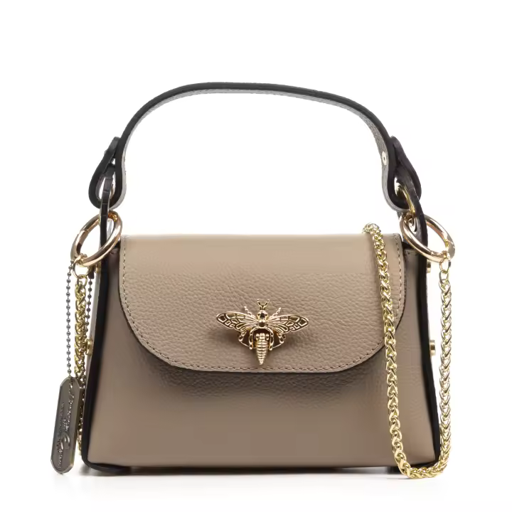 FIRENZE ARTEGIANI Aquileia bolso de mano mujer. Piel auténtica acabado Dollaro. Fabricado en Italia 19x7x13 Cm. - 1